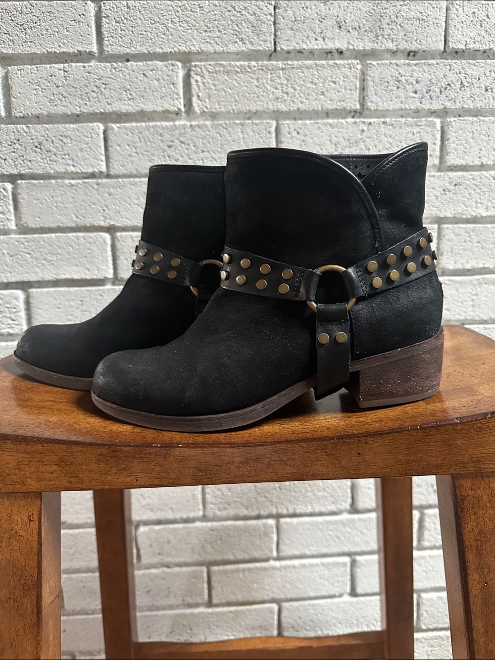 UGG Black Studded Suede Ankle Booties